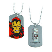 Iron Man Up Close Dog Tag Necklace